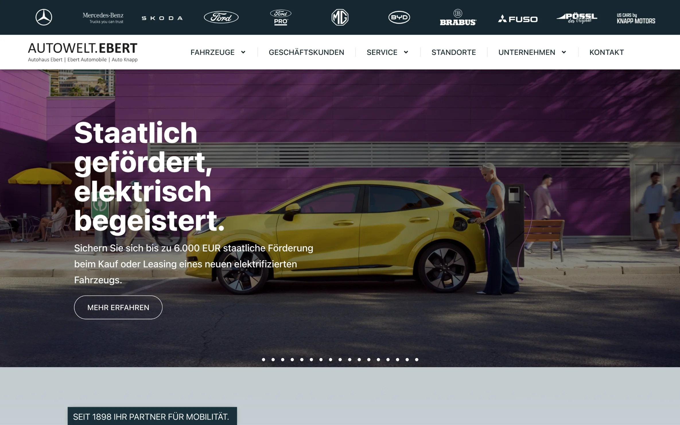 Autowelt Ebert – Webauftritt Startseite